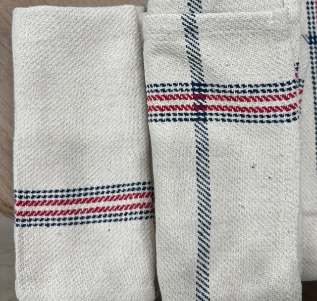 BLUE AND RED STRIPE KITCHEN TOWEL