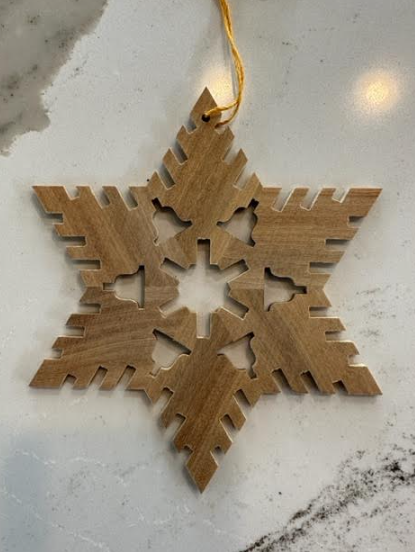 Hand Crafted Wood Snowflake Ornaments