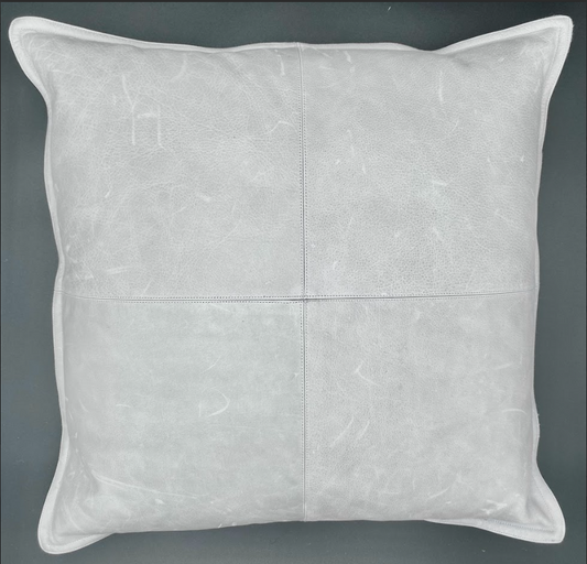 22 x 22 Leather Pike Gray Pillow