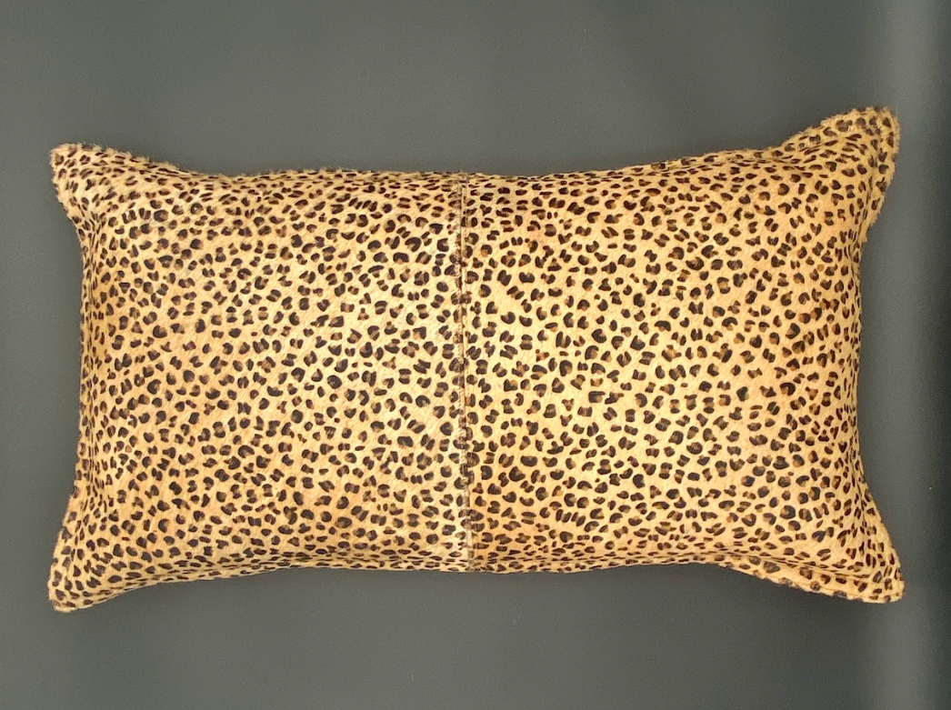 Leopard Camel Black Lumbar Pillow