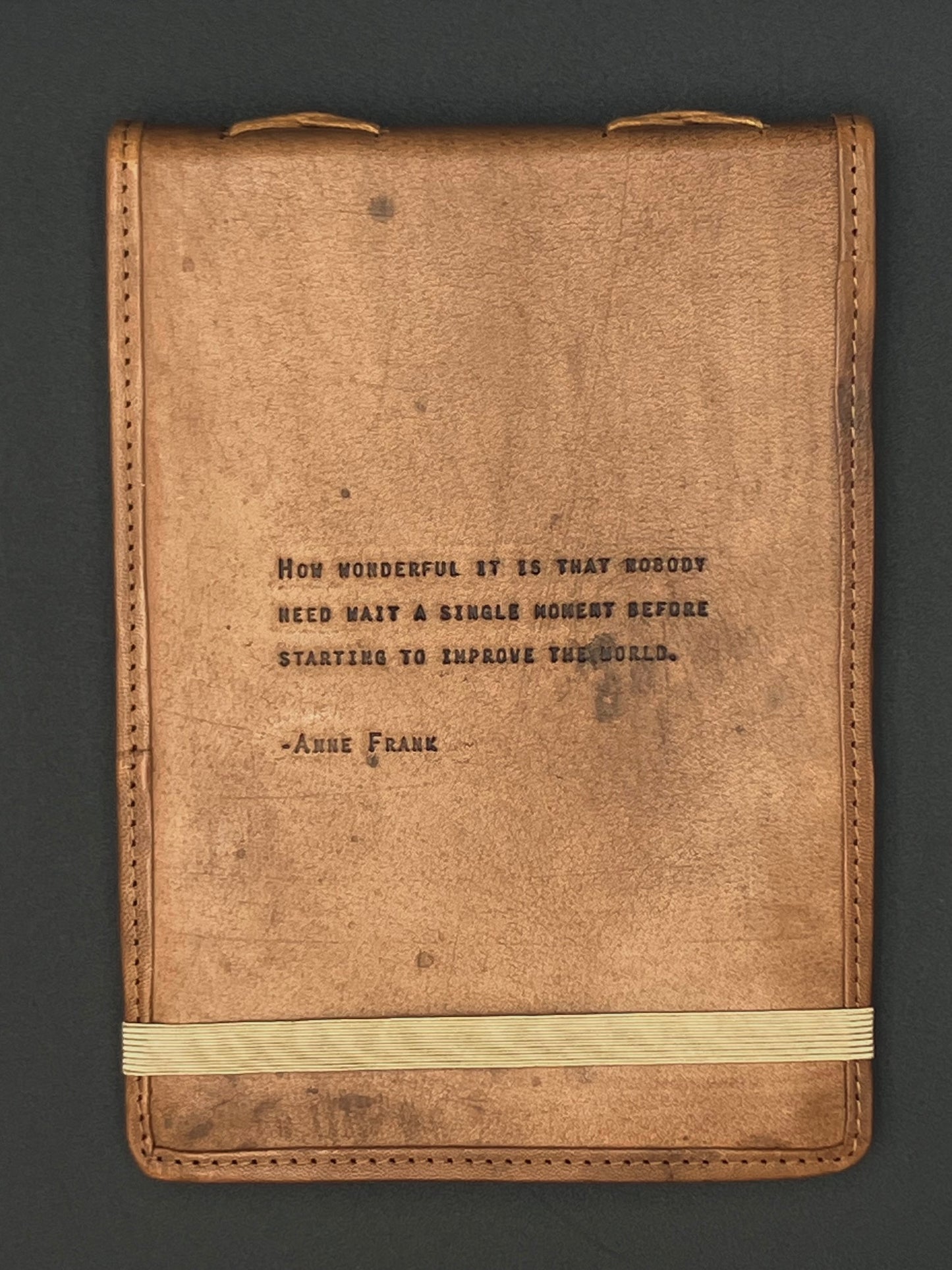 Anne Frank Quote Leather Journal