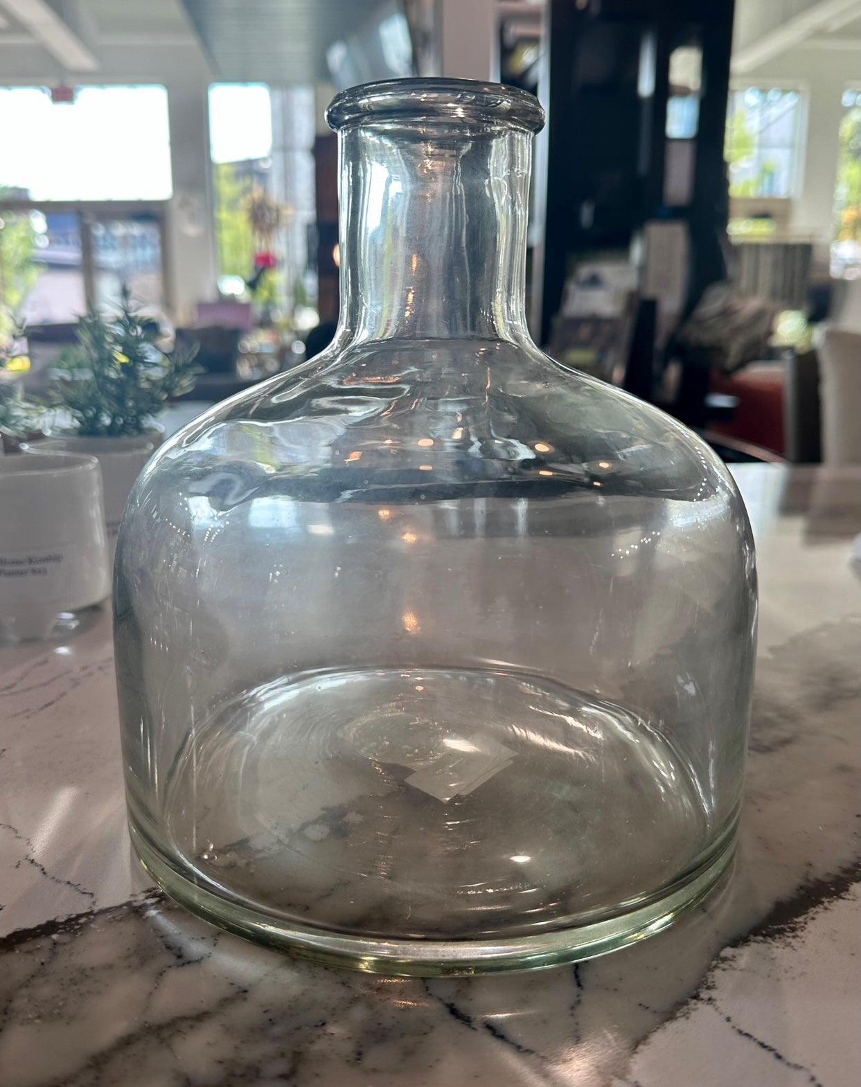 8" Clear Glass Bottleneck Vase