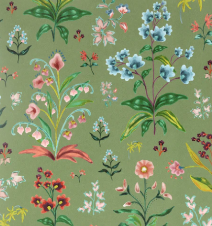 Green Meadow Multi Floral Wallpaper Roll