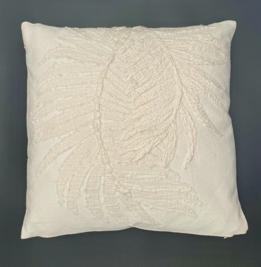 20" Botanical Embroidery Pillow