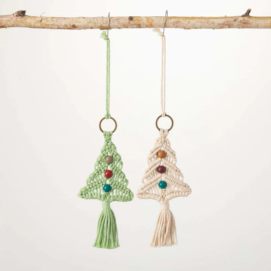 Macrame Tree Ornaments - Set of 2