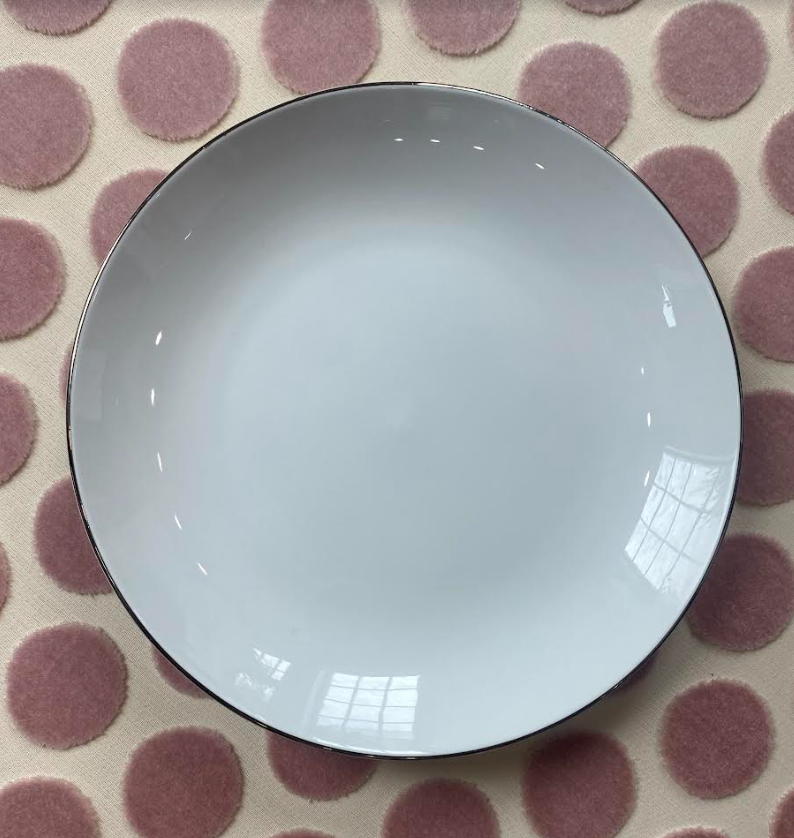Vintage Silver Rim White Dishes