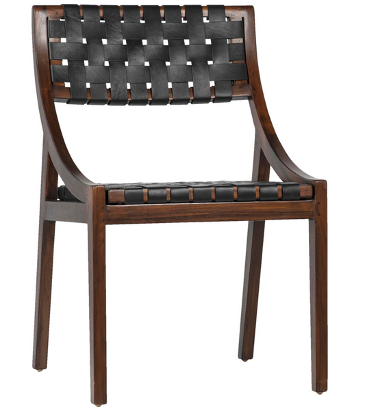 HEN WOVEN LEATHER DINING CHAIR