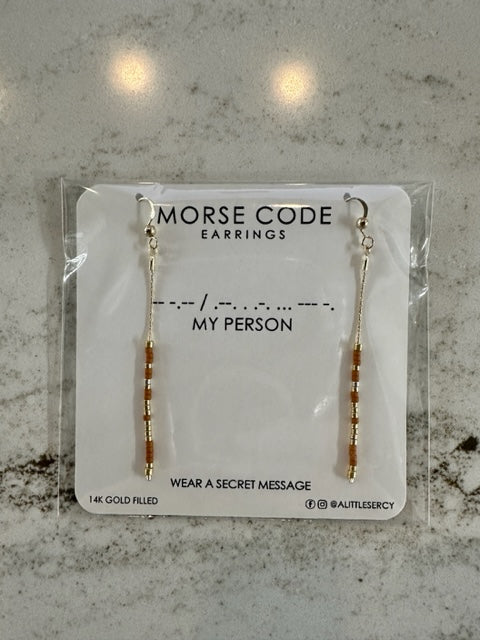 Morse Code Jewelry Dangle Earrings