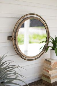 ROUND WALL MIRROR WITH ADJUSTABLE BRACKET - LARGE